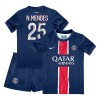 Original Trikotsatz Paris Saint-Germain Nuno Mendes 25 Heimtrikot 2024-25 Für Kinder